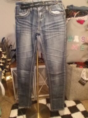 Vanilla Star Women's Skinny Jeans - Faded Blue Wash